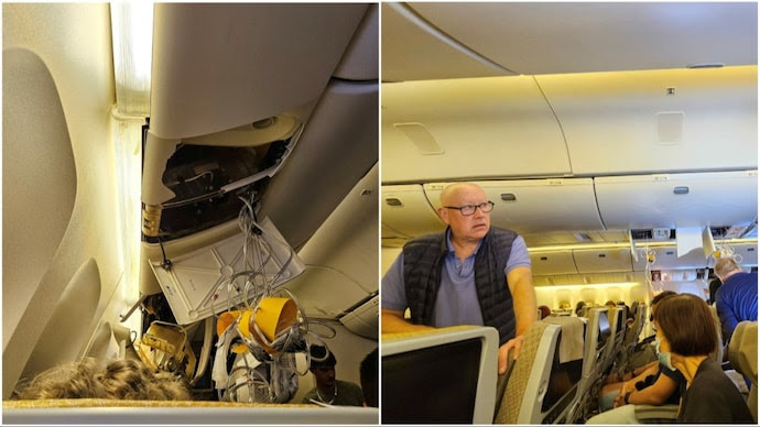 Visuals from inside the Singapore Airlines flight which experienced massive turbulence (Credits: Reuters)